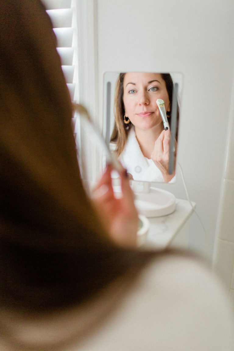 applying face mask