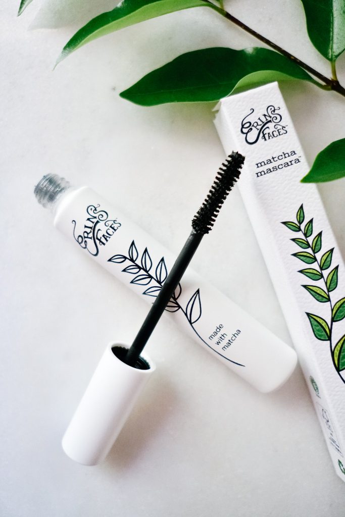 Mascara with Matcha open and holding wand up