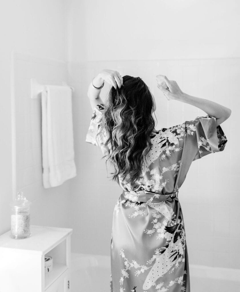 applying Natural beauty products for summer hair