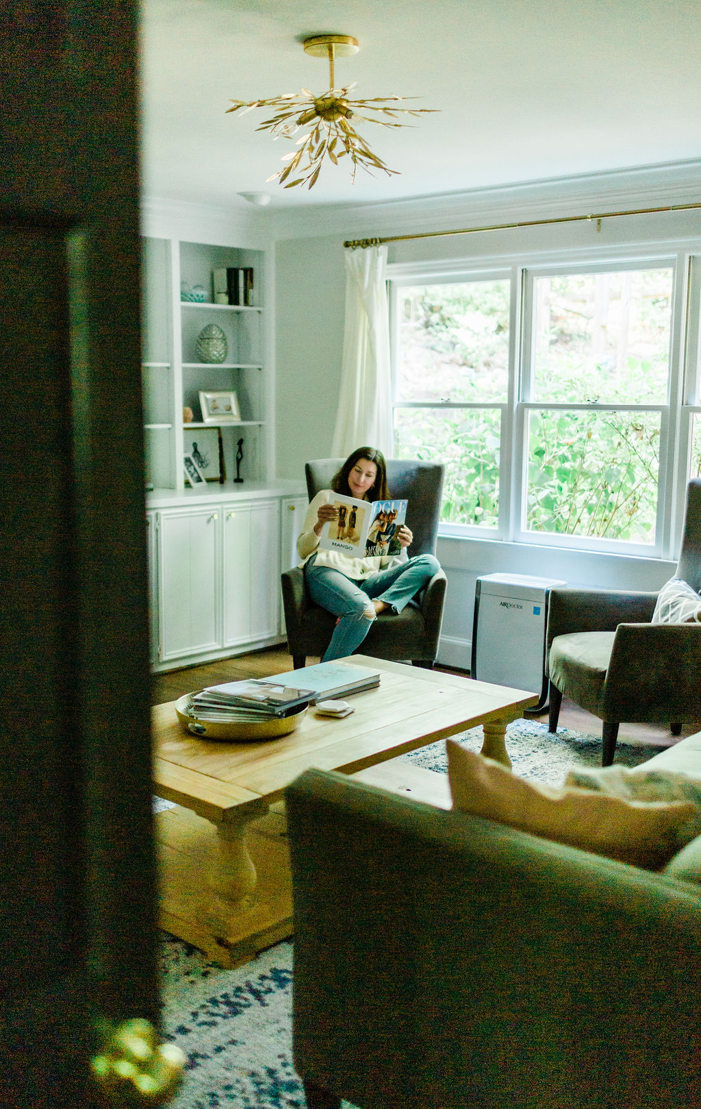 Looking into living room