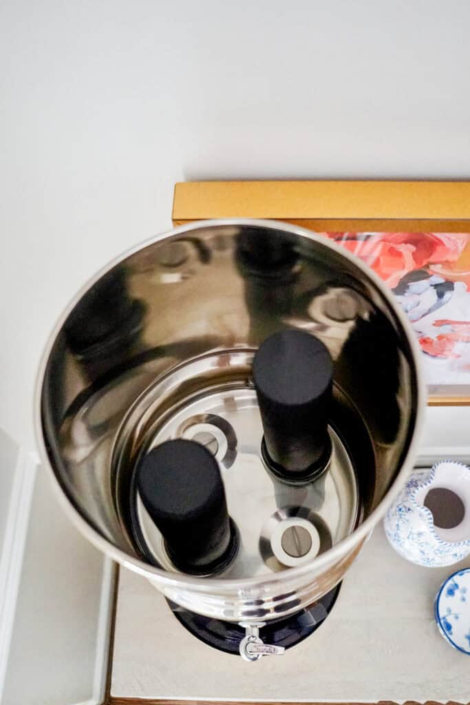 Boroux Foundation Filters installed inside stainless steel water filter system