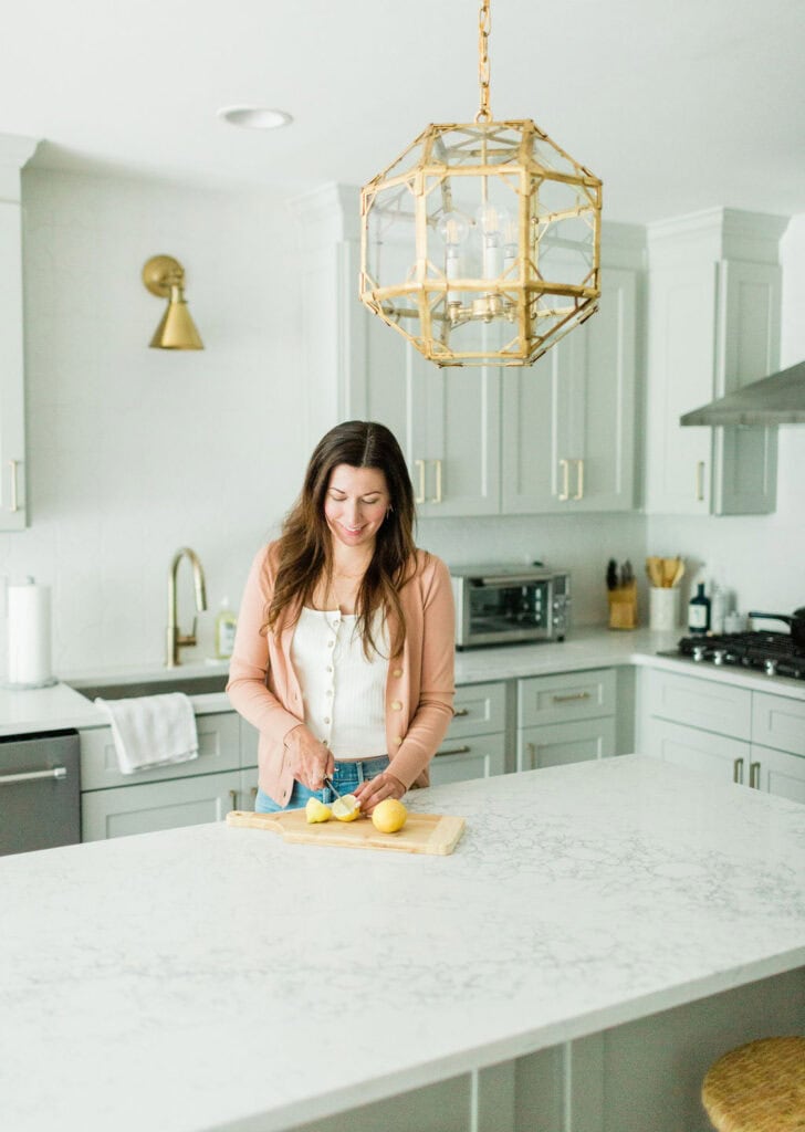 cutting organic fruit