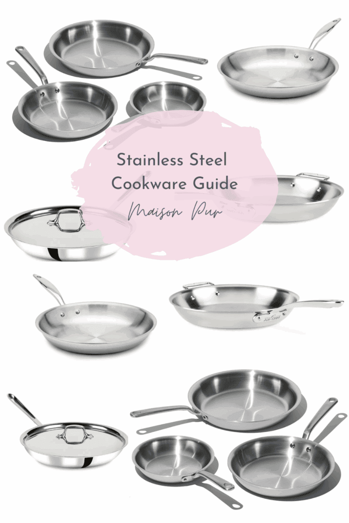 Infographic highlighting top stainless steel cookware brands