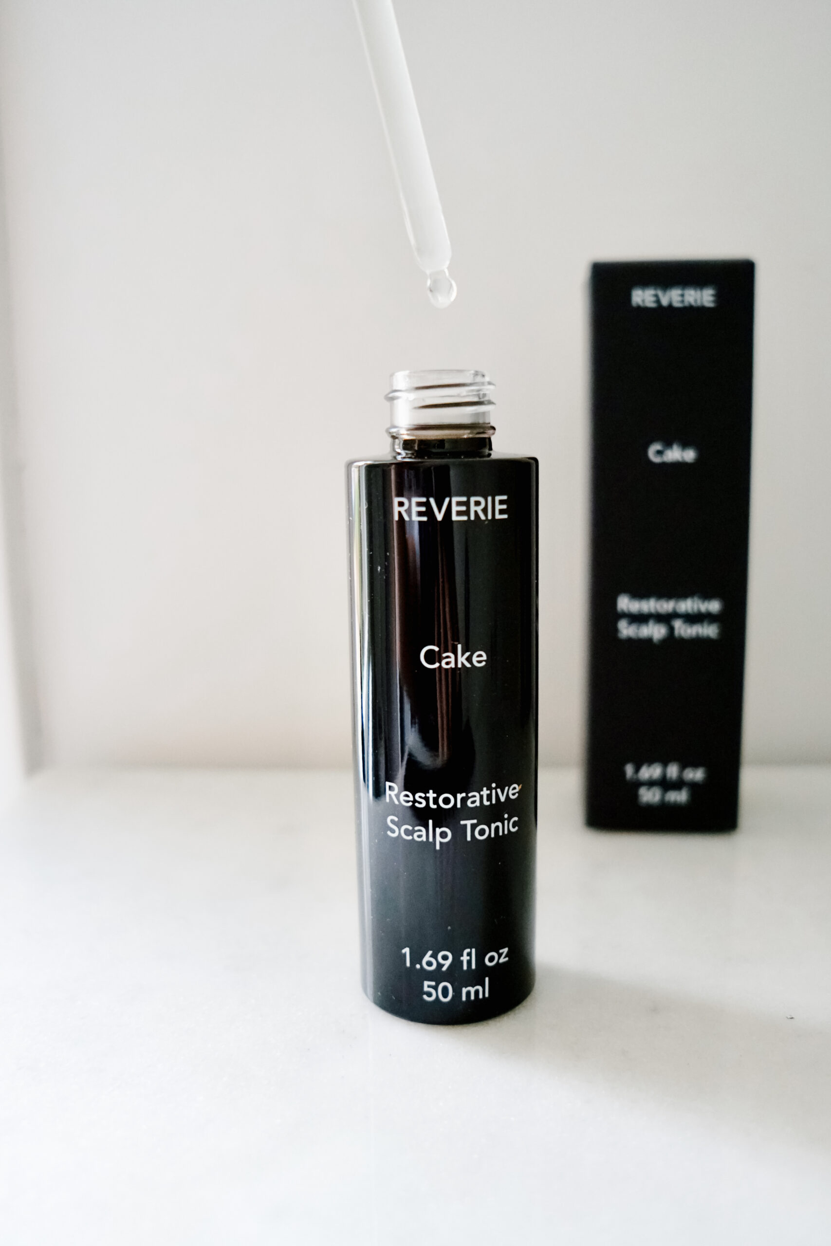 Reverie Cake on counter