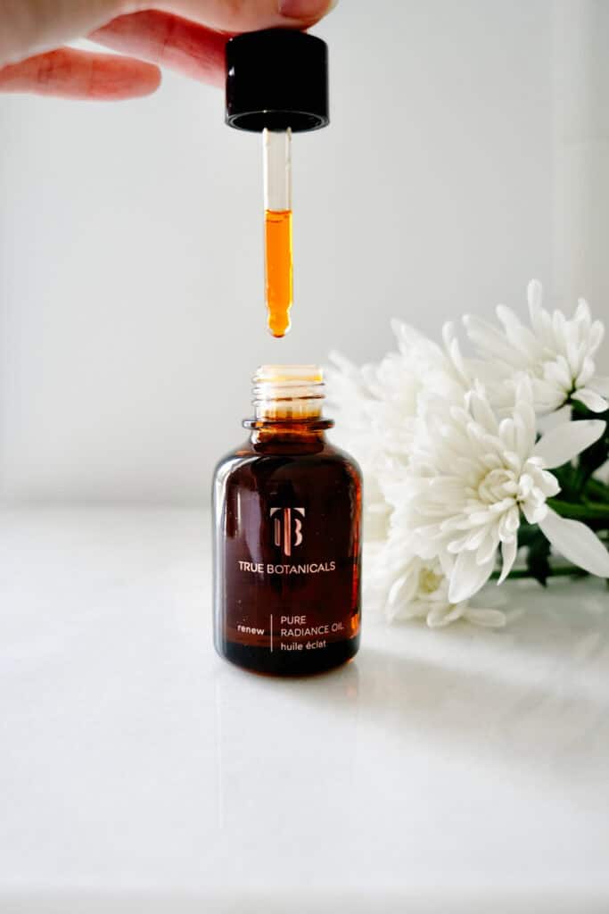 True Botanicals Oil with pipette pulled out