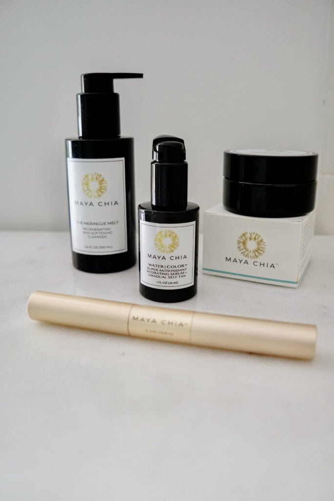 Maya Chia Favorites on bathroom counter