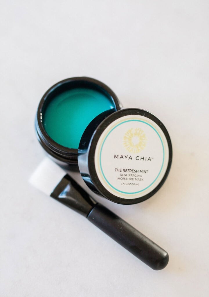 Maya Chia Mask open with mask brush beside it
