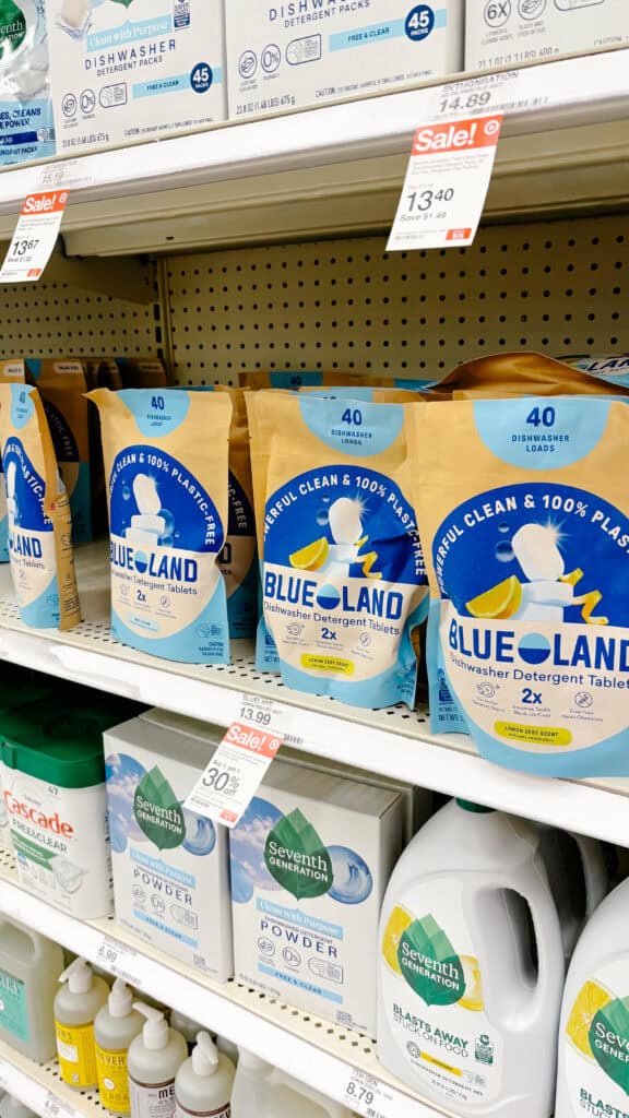 Blueland Dishwasher Detergent on store shelves